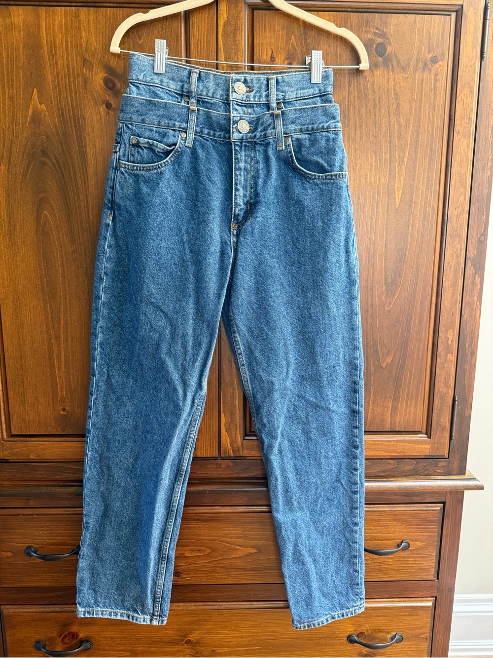 Sandro Light Wash Double Waist Denim Jeans